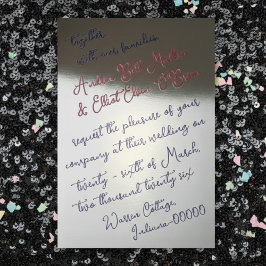 Invitación Con Relieve Metalizado Romantic Spring Wedding Mauve, Purple & Silver