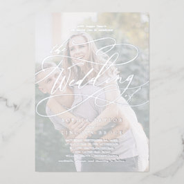 Invitación Con Relieve Metalizado Romántico | Boda fotográfico de Relieve metalizado