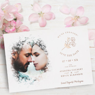 Invitación Con Relieve Metalizado Romántico elegante superposición Misty Effect Phot