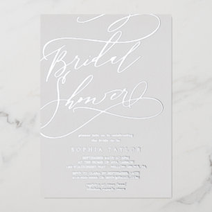 Invitación Con Relieve Metalizado Romántico Relieve metalizado plateado Gray Bridal 