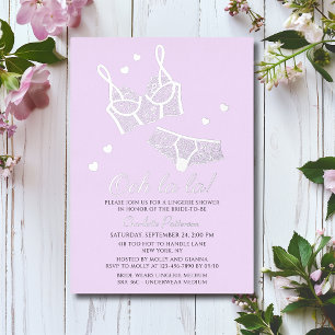 Invitación Con Relieve Metalizado Ropa interior de novia Despedida de soltera Bragas