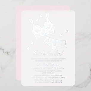 Invitación Con Relieve Metalizado Ropa interior ducha de novia Bragas fiesta de solt
