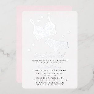 Invitación Con Relieve Metalizado Ropa interior ducha de novia Bragas fiesta de solt