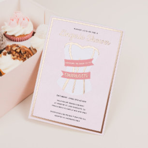 Invitación Con Relieve Metalizado Ropa interior rosa con relieve de papel de alumini