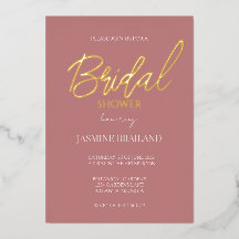 Rosa antiguo moderno simple ducha de novia dorada