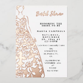 Invitación Con Relieve Metalizado Rosa Boda de Relieve metalizado dorado Vestido Duc