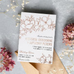 Invitación Con Relieve Metalizado Rosa Boda floral de flores de oro<br><div class="desc">Invitación a la boda floral de rosa dorado y blanco con arte de flores y vegetación y una combinación de fuentes románticas y elegantes y fuentes modernas en Relieve metalizado dorado gris y subió. Invitación a la boda floral de oro Rosa con elementos florales dibujados a mano.</div>