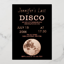 Invitación Con Relieve Metalizado Rosa bola disco de oro brillante de oro última dis