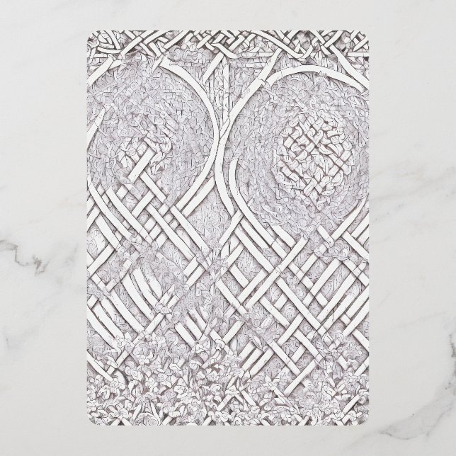 Invitación Con Relieve Metalizado Rosa celta A (Anverso)