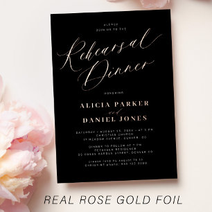 Invitación Con Relieve Metalizado Rosa clásico elegante Relieve metalizado de oro pa