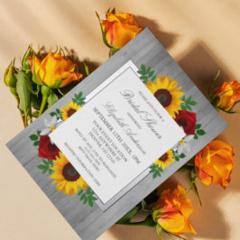 Invitación Con Relieve Metalizado Rosa de girasol otoño floral boda campestre