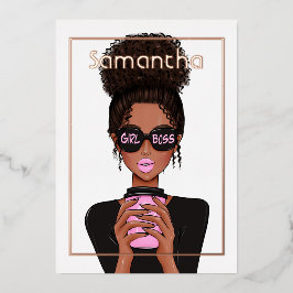 Invitación Con Relieve Metalizado Rosa de oro y Relieve metalizado del partido de cu