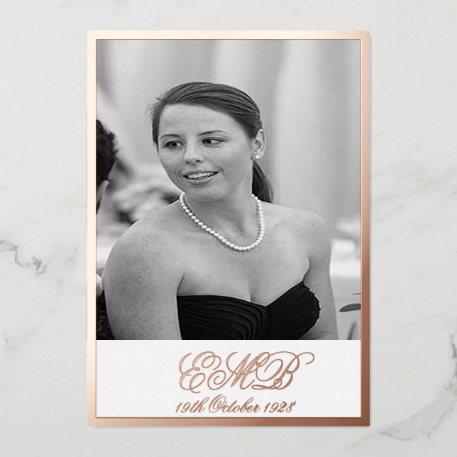 Invitación Con Relieve Metalizado Rosa de Relieve metalizado Oro 90 cumpleaños elega (Anverso)