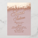 Invitación Con Relieve Metalizado Rosa Dorada Sweet Sixteen Brillante Prensado<br><div class="desc">Invitaciones Sweet 16 con Brillo de Hoja Real</div>