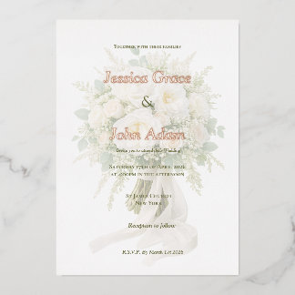 Invitación Con Relieve Metalizado Rosa elegante moderna 