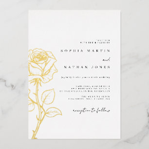 Invitación Con Relieve Metalizado Rosa elegante real papel de oro para boda 