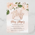 Invitación Con Relieve Metalizado Rosa floral de bonito Oro 30 cumpleaños<br><div class="desc">Más invitaciones de cumpleaños de bonito en la Pequeña Tienda Bayleigh!</div>