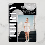 Invitación Con Relieve Metalizado Rosa Gold Moderno Black 30th Birthday Fiesta Photo<br><div class="desc">Rosa Oro Moderno Negro 30 Aniversario Fiesta Invitación a Relieve metalizado fotográfico... Invitación a la foto de un Fiesta negro de 30 años... "¡Cumplir 30 años nunca ha sido esta moda! Haga de su cumpleaños un lugar inolvidable con nuestra Audaz tipografía e invitación a la fiesta de cumpleaños 30. Sé...</div>
