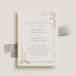 Invitación Con Relieve Metalizado Rosa Hamilton Relieve metalizado dorado Greenery B