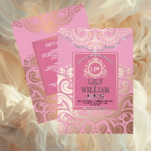 Rosa polvorienta RoseGold Clásico Monograma Boho B