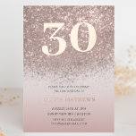 Invitación Con Relieve Metalizado Rosa Purpurina de Oro y Relieve metalizado 30 cump<br><div class="desc">Te encantará este diseño de tonos rosas y detalles de oro rosa. El gran texto caligráfico brilla en un verdadero Relieve metalizado de oro rosa,  añadiendo un toque de lujo. Personalizar con sus propios detalles para crear una invitación verdaderamente única que refleje su estilo.</div>