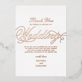 Invitación Con Relieve Metalizado Rosa real Relieve metalizado dorado Boda Blanco Gr