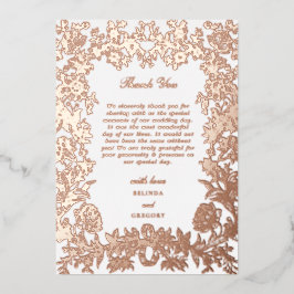 Invitación Con Relieve Metalizado Rosa real Relieve metalizado dorado Floral Boda Gr