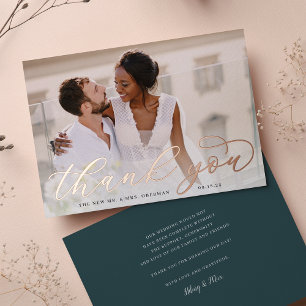 Invitación Con Relieve Metalizado Rosa Relieve metalizado dorado Script Boda Foto Gr