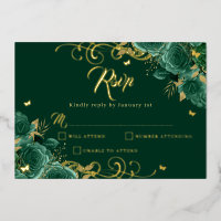 Rosa Verde Floral Oro Swirl Oro Quinceanera