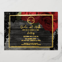 Rosas Rojas Madera y Encaje Elegante Boda Rústica