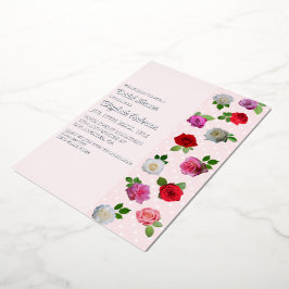 Invitación Con Relieve Metalizado Rose Garden Party Bridal Shower