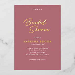 Invitación Con Relieve Metalizado Rose Gold Simple Minimalista Despedida de Solte