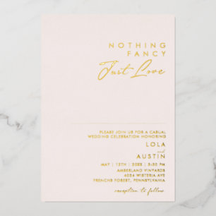 Invitación Con Relieve Metalizado Rubor Moderno Y Oro Nada Lujoso Solo Amor Real
