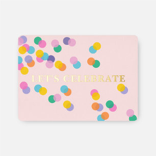 Invitación Con Relieve Metalizado Rubor Pink Confetti Baby Shower celebremos