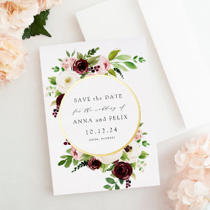 Invitación Con Relieve Metalizado Rubor Romance Relieve metalizado Wedding Save the