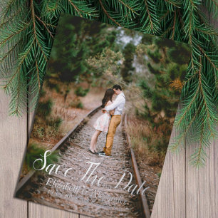 Invitación Con Relieve Metalizado Rustic Woodland Save the Date Card