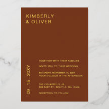 Rústica Terracota quemada Naranja Boda moderno