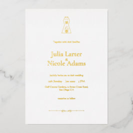 Invitación Con Relieve Metalizado Sacred Jain Mahaveer Boda Minimalista