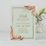 Invitación Con Relieve Metalizado Sage Green Boho 50th Birthday Party Real Rosa Gold<br><div class="desc">Sage Green Boho 50th Birthday Party Invitación al Relieve metalizado dorado Rosa Real Ver otras invitaciones en nuestra Nest Store y Nest</div>