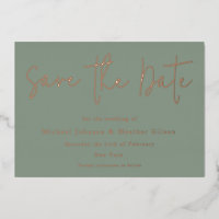 Sage Green y Rosa Gold Wedding Salven la fecha