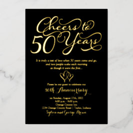 Invitación Con Relieve Metalizado Saludos por 50 años Bodas de Oro 50 Aniversario de