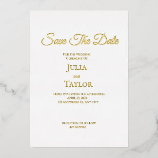Invitación Con Relieve Metalizado  Save the Date Card