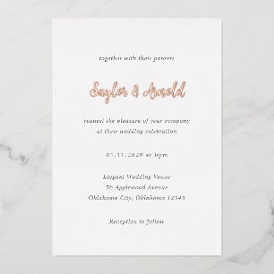 Invitación Con Relieve Metalizado Saylor Modern Boda