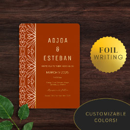 Invitación Con Relieve Metalizado Selva de Lujo 