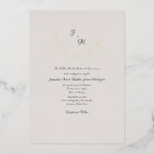 Invitación Con Relieve Metalizado Sencillamente Elegante Taupe & Relieve metalizado 