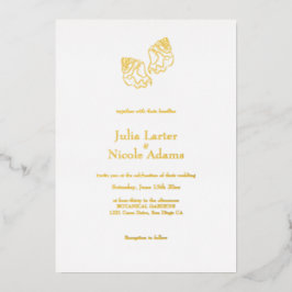 Invitación Con Relieve Metalizado Sencillas Marinas Marinas Conch Boda Minimalista