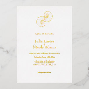 Invitación Con Relieve Metalizado Sencillas Marinas Marinas Conch Boda Minimalista