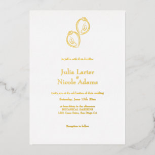 Invitación Con Relieve Metalizado Sencillas Marinas Marinas Conch Boda Minimalista
