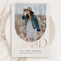 Sencillo Boho Arch Trendy 3Photo Graduation