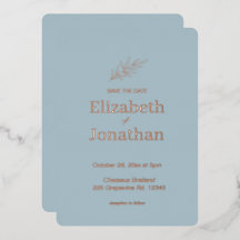 Sencillo minimalista hoja de boda guardar la fecha